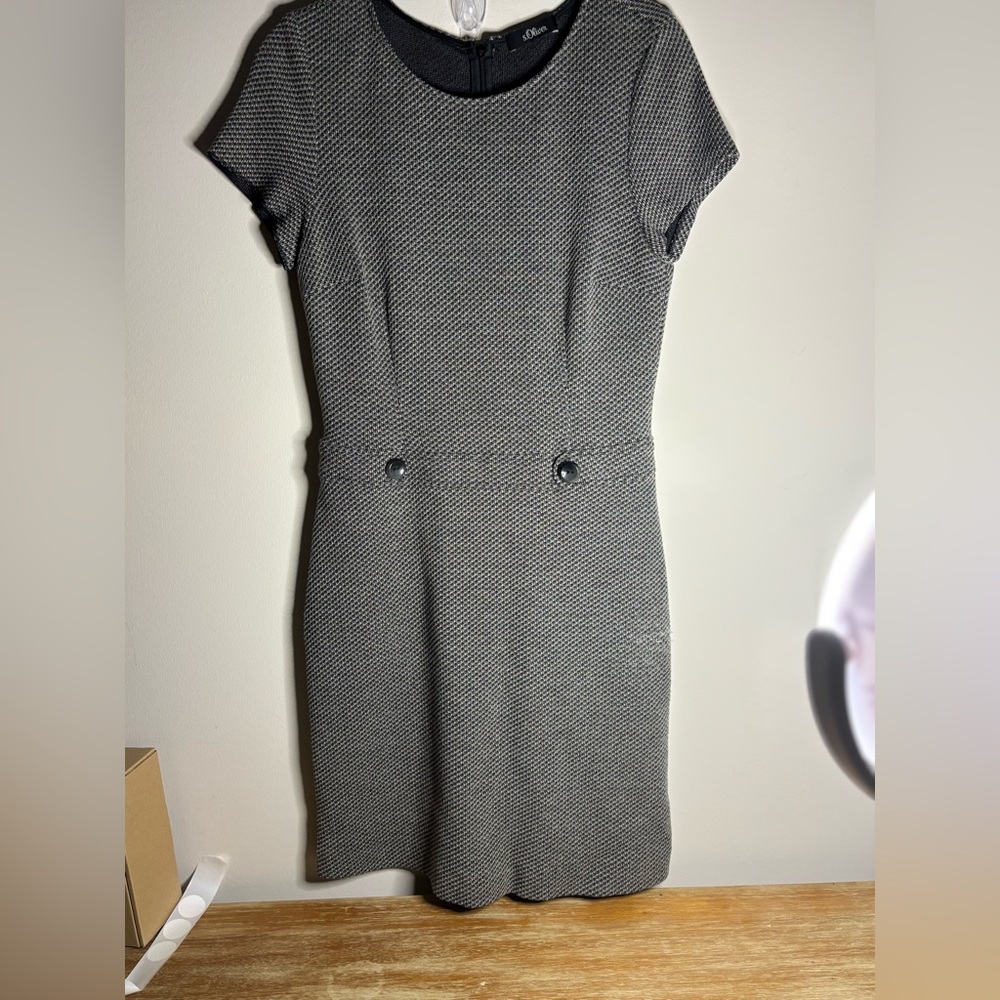 S.Oliver Elegant Gray Midi shift Dress‎ US size 6